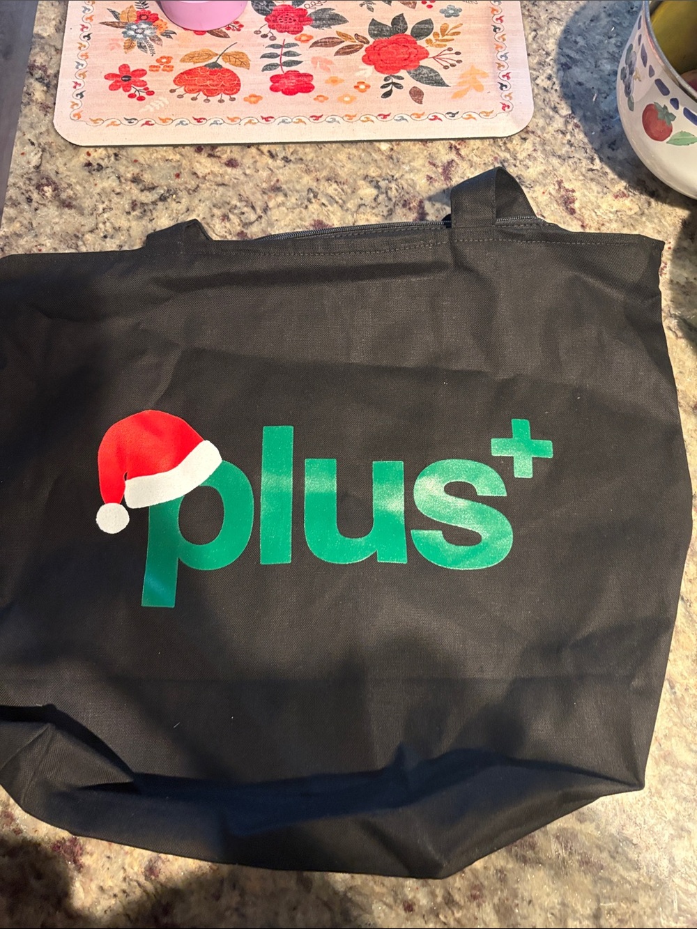 Plus+ Black Tote Duffel Bag with Green Logo
